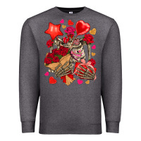 Charcoal Heather valentines day skeleton Premium Sweatshirt - NancyCooperArtShop