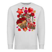 Dove Grey valentines day skeleton Premium Sweatshirt - NancyCooperArtShop