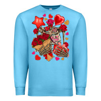 Ocean Blue valentines day skeleton Premium Sweatshirt - NancyCooperArtShop