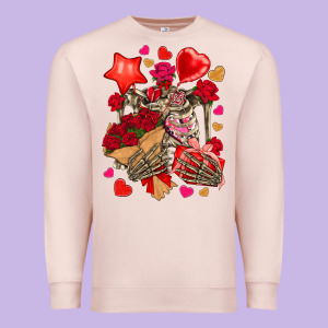 Valentines Day Skeleton Premium Sweatshirt Designed By Nancycooperartshop