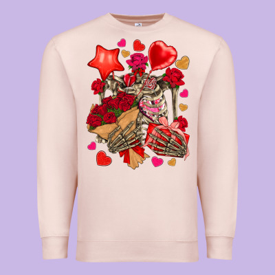 Valentines Day Skeleton Premium Sweatshirt Designed By Nancycooperartshop
