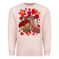 Pale Pink valentines day skeleton Premium Sweatshirt - NancyCooperArtShop
