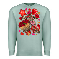 Seafoam valentines day skeleton Premium Sweatshirt - NancyCooperArtShop