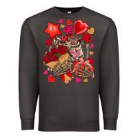 Smoke valentines day skeleton Premium Sweatshirt - NancyCooperArtShop