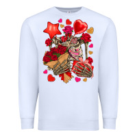 White valentines day skeleton Premium Sweatshirt - NancyCooperArtShop