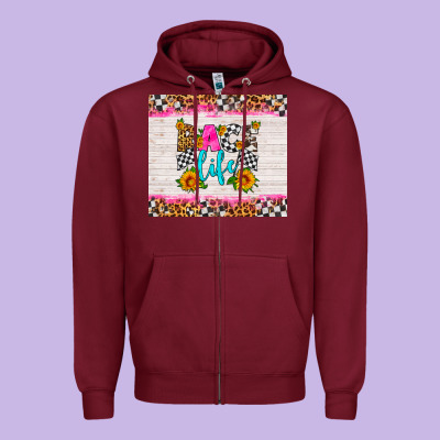 Race Life Zipper Hoodie Designed By Hra Design Shop