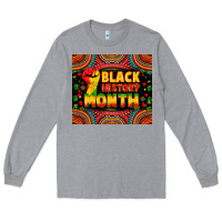 Heather Grey Black History Month Long Sleeve Tee - Zillion Design Studio