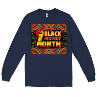 Navy Black History Month Long Sleeve Tee - Zillion Design Studio