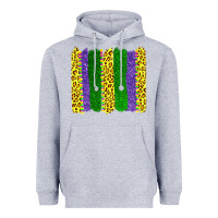 Heather Grey mardi gras leopard brushstrokes Heavyweight Hoodie - AdoDesignShop