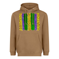 Toasted Coconut mardi gras leopard brushstrokes Heavyweight Hoodie - AdoDesignShop