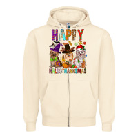 Sandshell Happy hallothankmas dog Zipper Hoodie - FaDigitalArtStudio