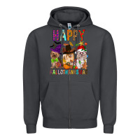 Smoke Happy hallothankmas dog Zipper Hoodie - FaDigitalArtStudio