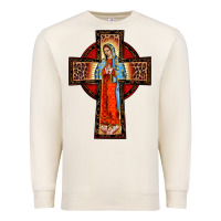 Lady Of Guadalupe Leopard Cross Premium Sweatshirt | Teevron