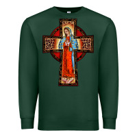 Sports Green lady of guadalupe leopard cross Premium Sweatshirt - BarkalooDesign