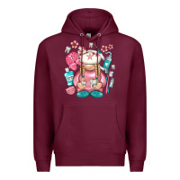 Burgundy dentist gnome Premium Hoodie - NancyCooperArtShop