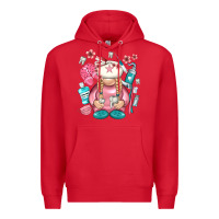 Red dentist gnome Premium Hoodie - NancyCooperArtShop