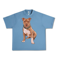 Pebble Blue Brown Pitbull Urban Heavy Tee - RanaPortraitStore