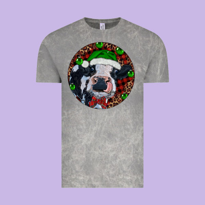 Vintage Tee Baby Cow Christmas