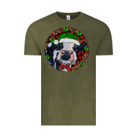 Vintage Olive Baby Cow Christmas Vintage Tee - RanaPortraitStore