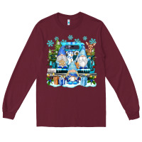 Burgundy snowman gnome truck Long Sleeve Tee - texasbilliewilder
