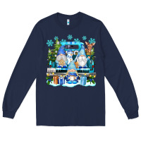 Navy snowman gnome truck Long Sleeve Tee - texasbilliewilder
