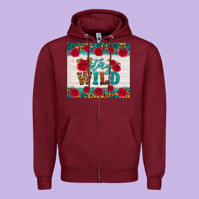 Stay Wild Zipper Hoodie Designed By Hra Design Shop