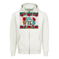Oatmeal Heather stay wild Zipper Hoodie - HRA Design Shop