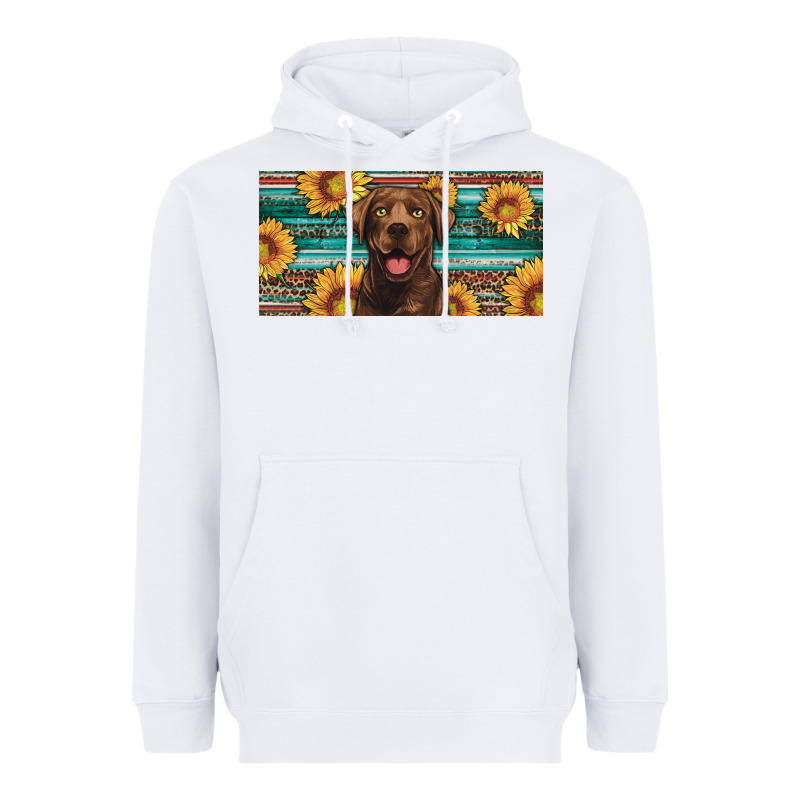 Western Chocolate Labrador License Plate Heavyweight Hoodie by Artiststas | Teevron