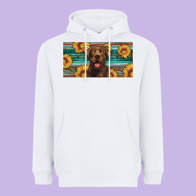 Western Chocolate Labrador License Plate Heavyweight Hoodie Designed By Artiststas