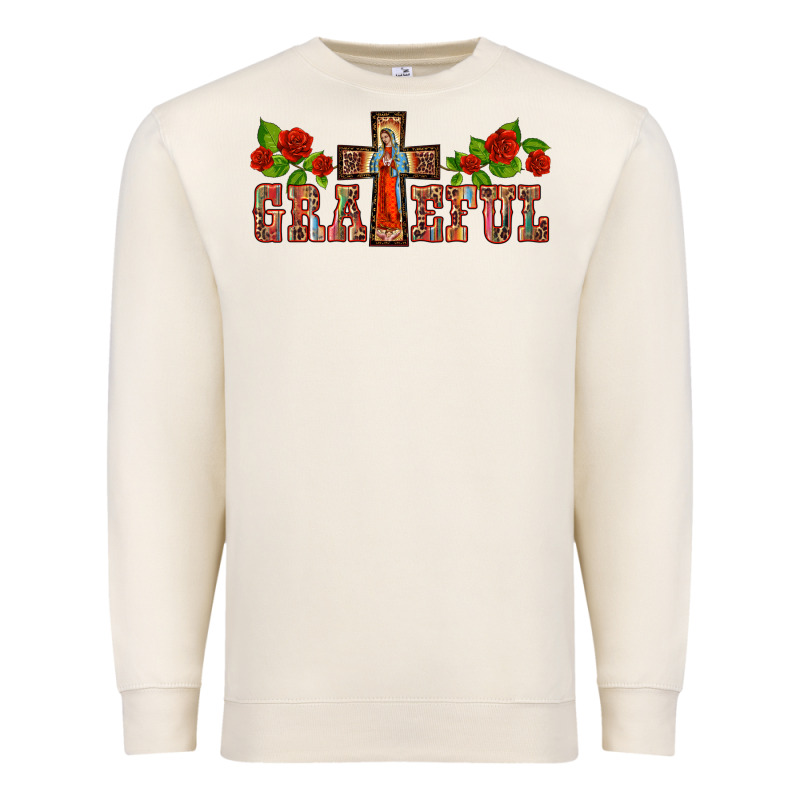 Grateful Guadalupe Cross Premium Sweatshirt by BarkalooDesign | Teevron