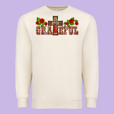 Grateful Guadalupe Cross Premium Sweatshirt Designed By Barkaloodesign