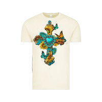 Vintage Arctic western cross with gemstone and sunflowers Vintage Tee - texasbilliewilder