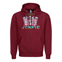Burgundy loaded tea junkie Zipper Hoodie - CowhideDigitalArt