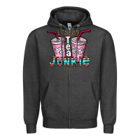Charcoal Heather loaded tea junkie Zipper Hoodie - CowhideDigitalArt