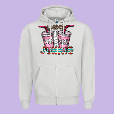 Loaded Tea Junkie Zipper Hoodie Designed By Cowhidedigitalart