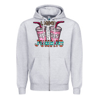 Heather Grey loaded tea junkie Zipper Hoodie - CowhideDigitalArt