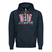 Navy loaded tea junkie Zipper Hoodie - CowhideDigitalArt