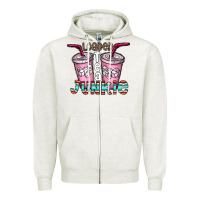Oatmeal Heather loaded tea junkie Zipper Hoodie - CowhideDigitalArt