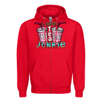 Red loaded tea junkie Zipper Hoodie - CowhideDigitalArt