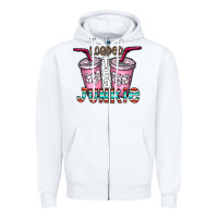 White loaded tea junkie Zipper Hoodie - CowhideDigitalArt