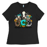 Black ocd obsessive cow disorder Ladies Tee - AdoDesignShop
