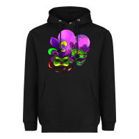Black mardi gras heart and mask Heavyweight Hoodie - AdoDesignShop