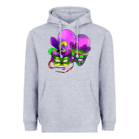 Heather Grey mardi gras heart and mask Heavyweight Hoodie - AdoDesignShop