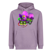 Lavender mardi gras heart and mask Heavyweight Hoodie - AdoDesignShop