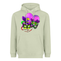 Matcha mardi gras heart and mask Heavyweight Hoodie - AdoDesignShop