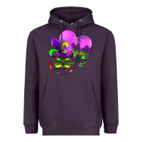 Plum mardi gras heart and mask Heavyweight Hoodie - AdoDesignShop