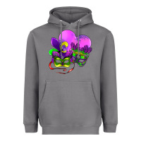 Mardi Gras Heart And Mask Heavyweight Hoodie | Teevron