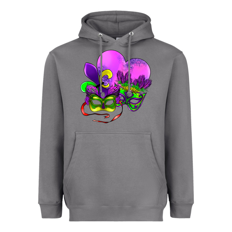Mardi Gras Heart And Mask Heavyweight Hoodie by AdoDesignShop | Teevron