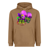 Toasted Coconut mardi gras heart and mask Heavyweight Hoodie - AdoDesignShop