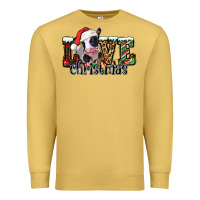 Antique Gold love Christmas cow Premium Sweatshirt - Jasminsmagicworld